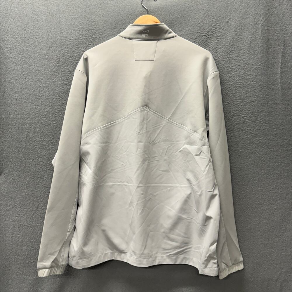 TGW Golf Jacket 1/2 Zip Pullover Gray Lightweight Windbreaker + Pockets Mens L - Picture 3 of 9